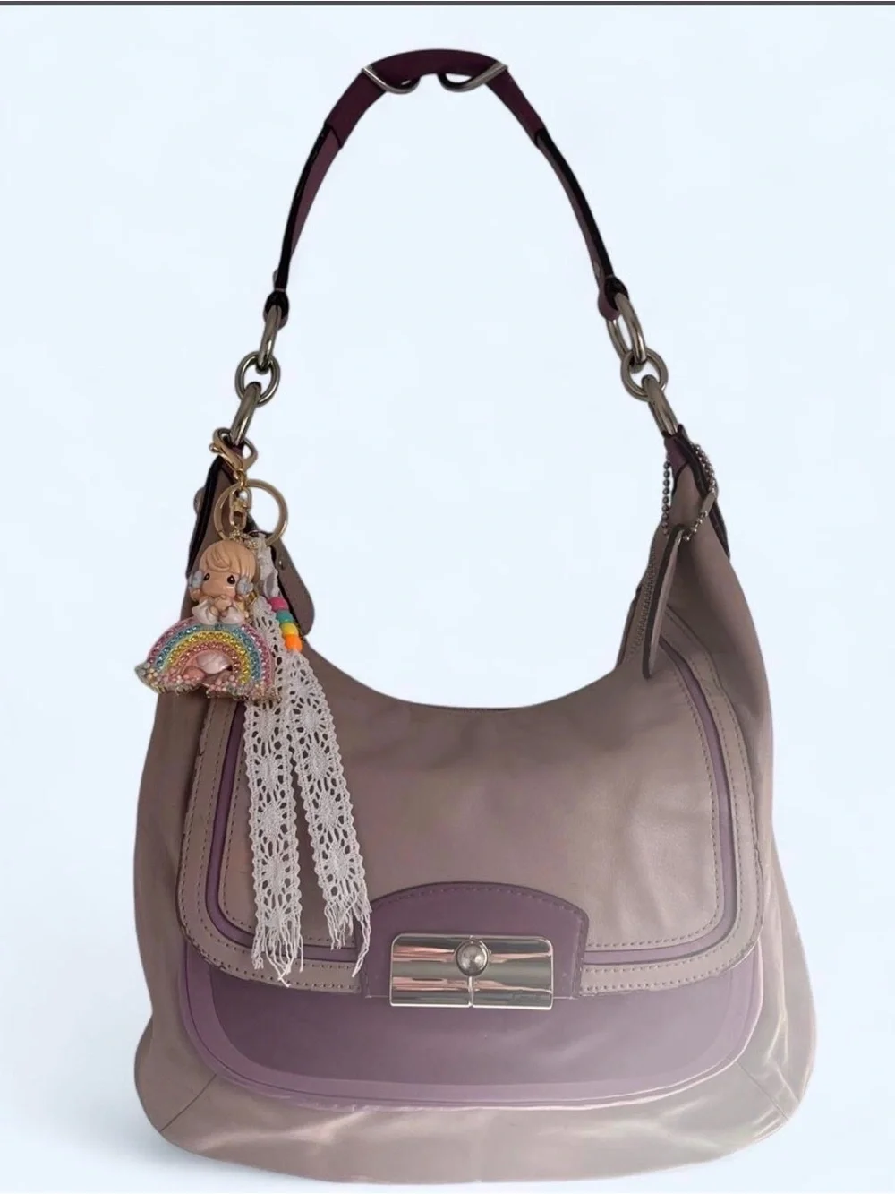 Coach Lavender Leather Shoulder Bag 💜